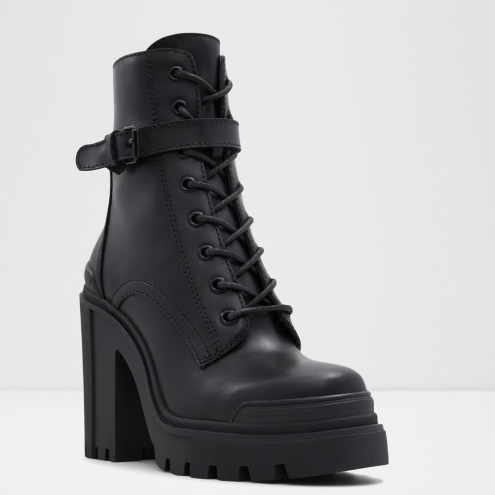 Black combat boots